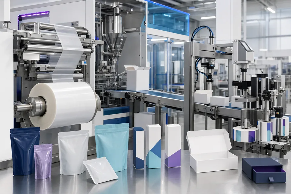 Flexible packaging and box production line